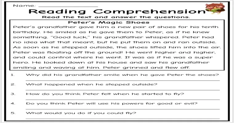 Reading comprehension exercises.